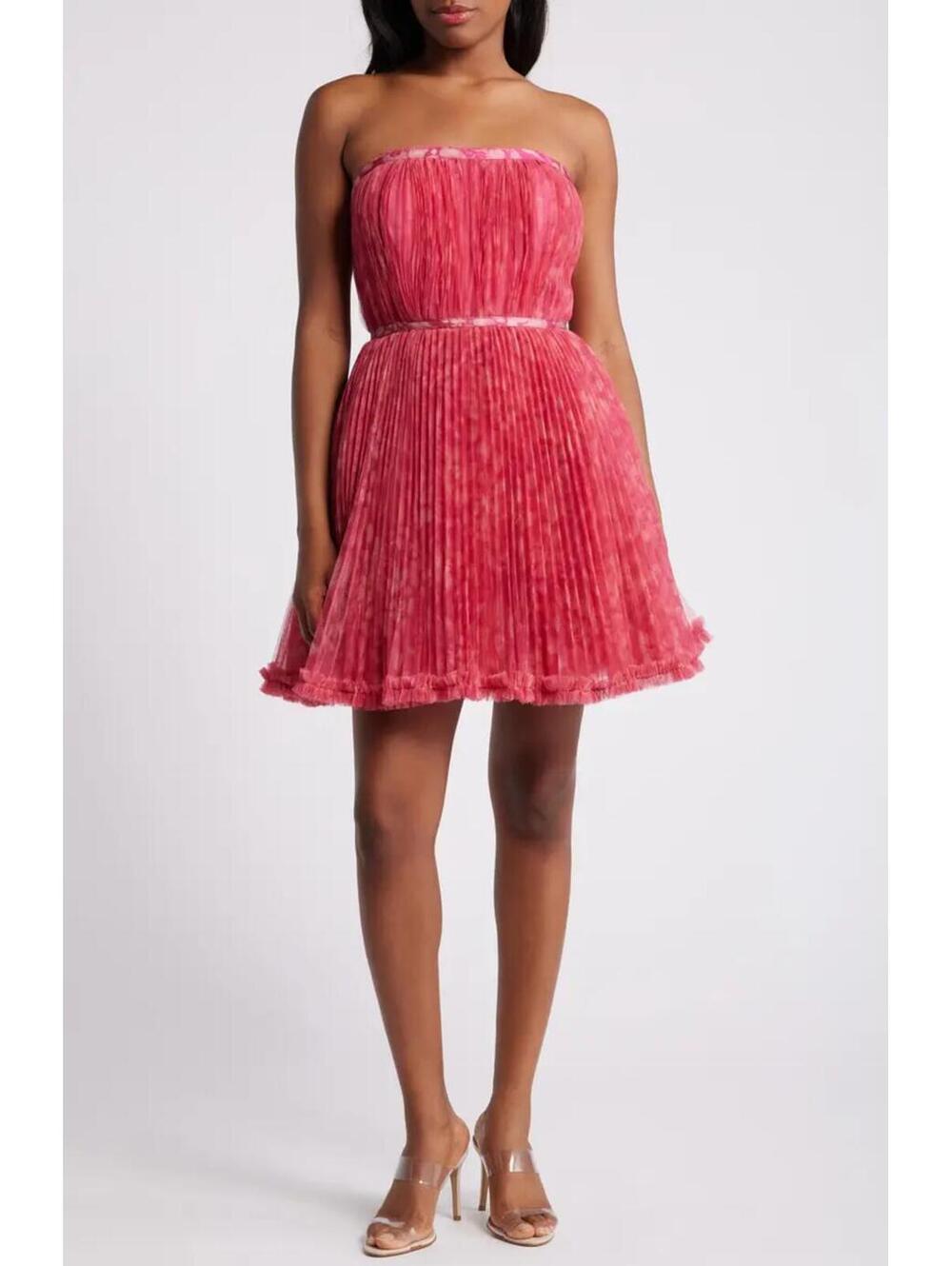 Hutch Pleated Strapless Mini Dress